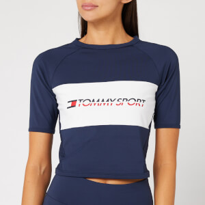 Tommy Hilfiger Sport Women's Cropped Blocked T-Shirt - Sport Navy