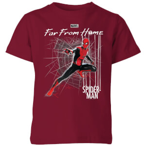 Spider-Man Far From Home Web Tech Kids' T-Shirt - Burgundy