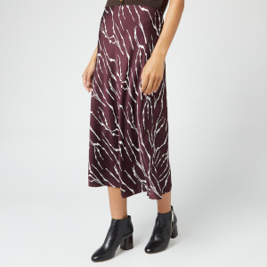 Whistles Women's Twig Silk Bias Skirt - Burgundy