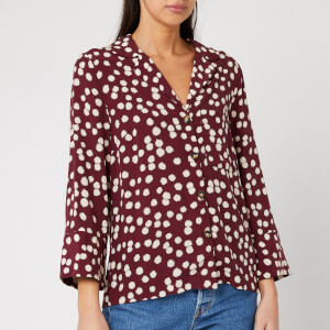 Whistles Women's Illustrated Flower Pyjama Shirt - Burgundy