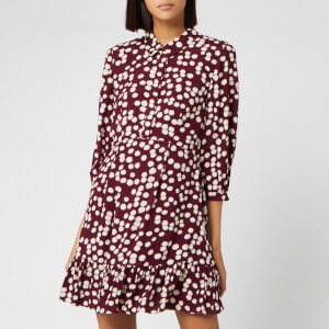 Whistles Women's Agata Illustrated Flower Dress - Burgundy