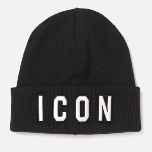 Dsquared2 Men's Icon Knit Hat Doppio - Nero/Bianco