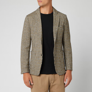 Officine Generale Men's Houndstooth Lightest Jacket - Olive/Navy