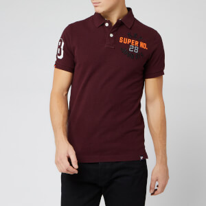 Superdry Men's Superstate Shadow Polo Shirt - Buck Burgundy Marl
