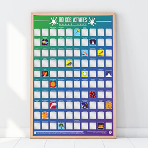 100 Kids Activities Scratch Bucket List Poster