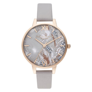 Olivia Burton Women's Abstract Floral Watch - Grey Lilac/Rose Gold