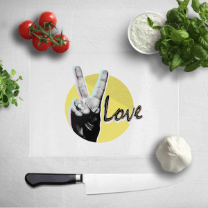Peace Love With Circular Background Chopping Board