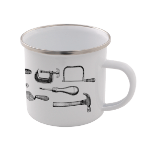 Tools Enamel Mug – White