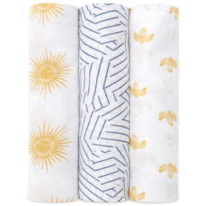 aden + anais Silky Soft Swaddles - Golden Sun (3 Pack)