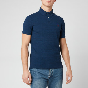 Polo Ralph Lauren Men's Custom Fit Basic Mesh Polo Shirt - Monroe Blue Heather