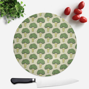 Cooking Broccoli Pattern Round Chopping Board