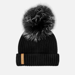 BKLYN Women's Merino Classic Pom Pom Hat - Black/White