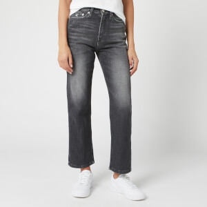 Calvin Klein Jeans Women's High Rise Straight Ankle Jeans - Black