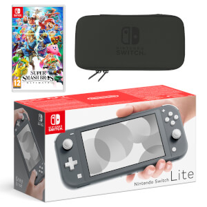 Nintendo Switch Lite (Grey) Super Smash Bros. Ultimate Pack