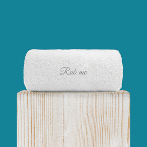 Rub Me Embroidered Hand Towel