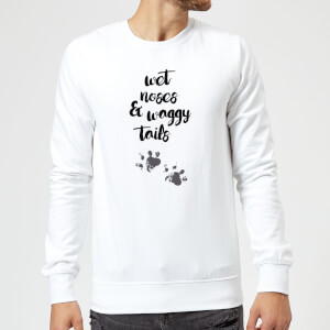 Candlelight Wet Noses And Waggy Tails Paw Prints Sweatshirt - White