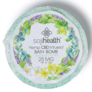 Soji Health Bath Bomb Hemp CBD Infused Eucalyptus & Peppermint 25mg