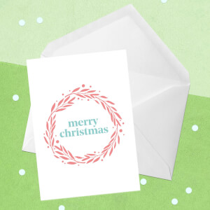 Merry Christmas Wreath Greetings Card
