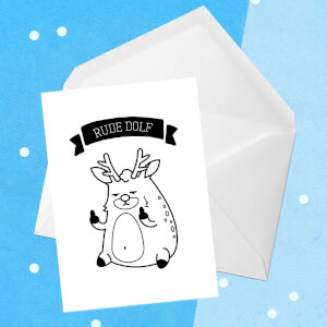 Rude Dolf Greetings Card