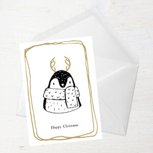 Happy Christmas Penguin Greetings Card