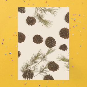Pine Cone Merry Christmas Greetings Card