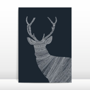 Aztec Night Reindeer Greetings Card