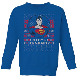 Superman May Your Holidays Be Super Kids' Christmas Sweatshirt - Royal Blue