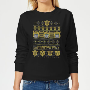 Bumblebee Classic Ugly Knit Women's Christmas Sweatshirt - Black