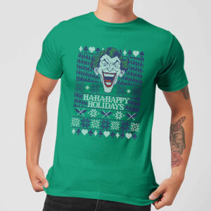 HA-HA-HAppy Ugly Knit Men's Christmas T-Shirt - Kelly Green