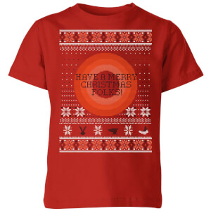 Looney Tunes Knit Kids' Christmas T-Shirt - Red