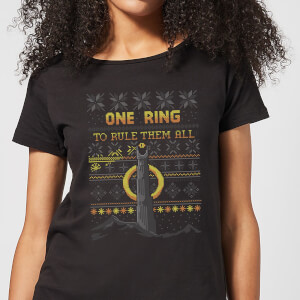 Lord Of The Rings One Ring Women's Christmas T-Shirt - Black