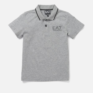Emporio Armani EA7 Boys' Short Sleeve Small Logo Polo Shirt - Medium Grey Melange