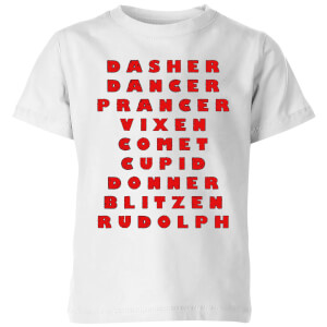 Reindeer Line Up Kids' T-Shirt - White