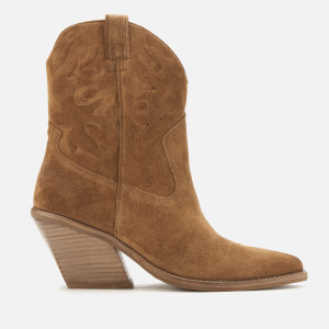 Bronx Women's Low Kole Suede Western Boots - Cognac