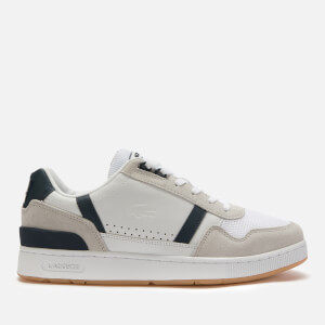 Lacoste Men's T-Clip 120 Leather/Suede Chunky Trainers - White/Navy