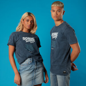 Levels Sonic the Hedgehog Unisex T-Shirt - Navy Acid Wash