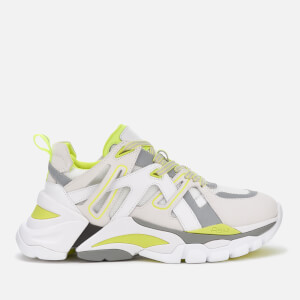 Ash Women's Flash Running Style Trainers - White/Silver/Fluo Yellow