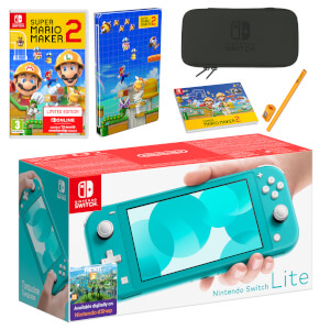 Nintendo Switch Lite (Turquoise) Super Mario Maker 2 Pack