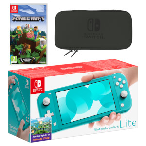 Nintendo Switch Lite (Turquoise) Minecraft Pack