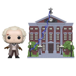 Ritorno Al Futuro - Doc Emmett Brown Con Torre Dell'Orologio Figura Funko Pop! Town