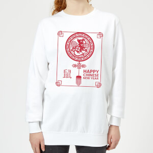 Happy Chinese New Year Red Women's Sweatshirt - White