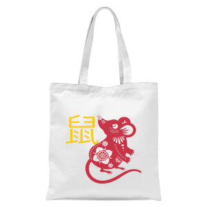 Chinese Zodiac Rat Tote Bag - White