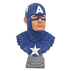Diamond Select Marvel Legends In 3D Comic Captain America 1/2 Scale Bust