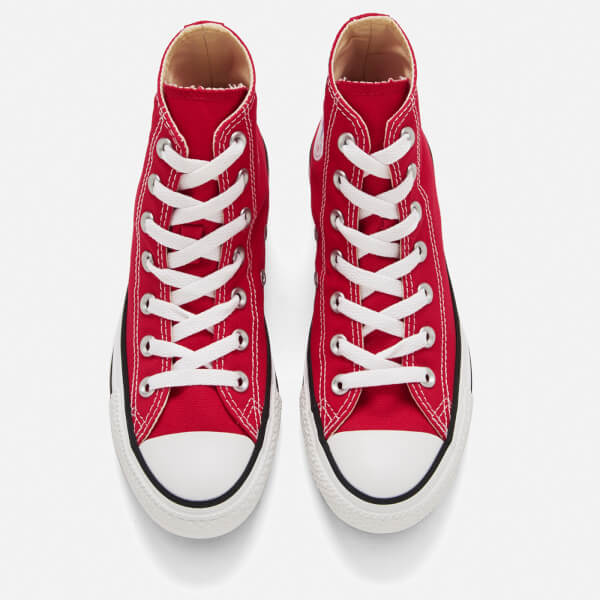 Converse Chuck Taylor All Star Canvas Hi-Top Trainers - Red - Free UK ...