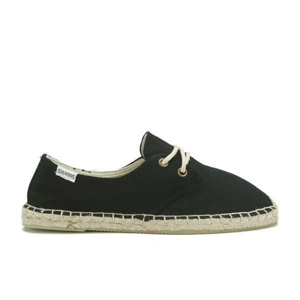 Soludos Women's Lace Up Canvas Espadrille Derby Shoes - Black - Free UK ...