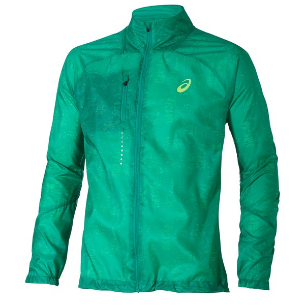 Asics Men's Lightweight Running Jacket Skyline Jungle Green Sports