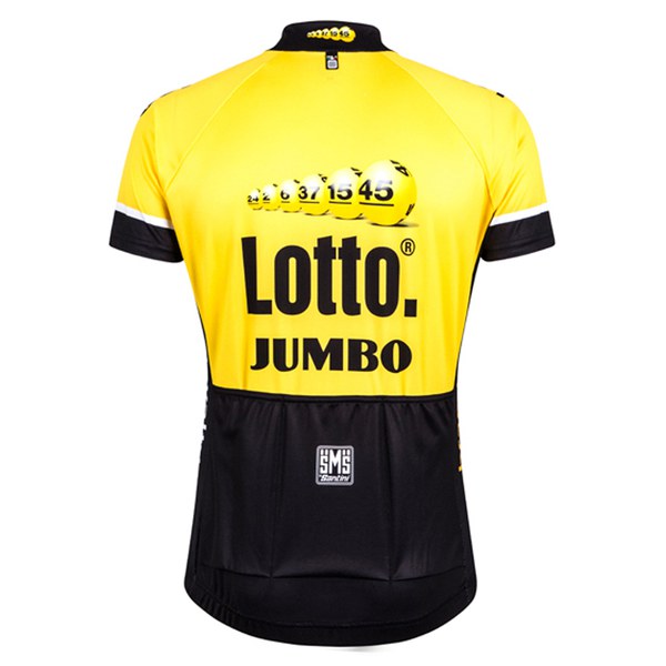 santini lotto jumbo 15 short sleeve jersey - yellow/black