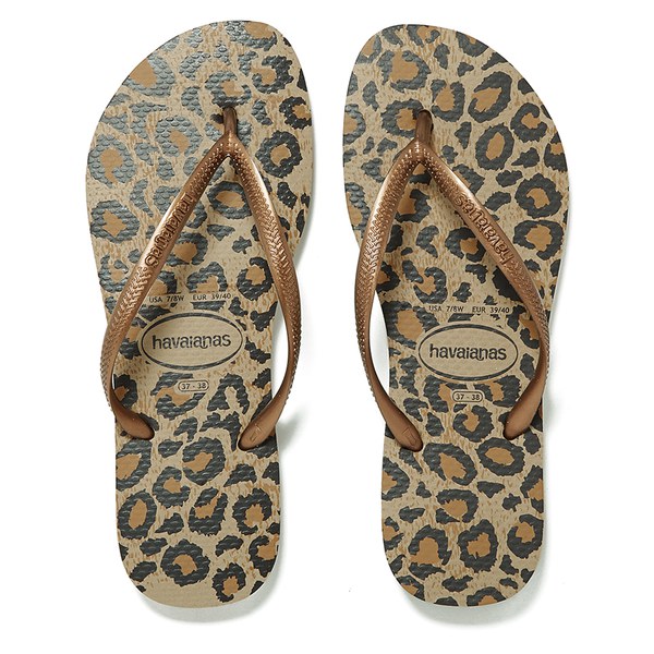 Havaianas Women's Slim Animals Flip Flops Beige FREE UK Delivery