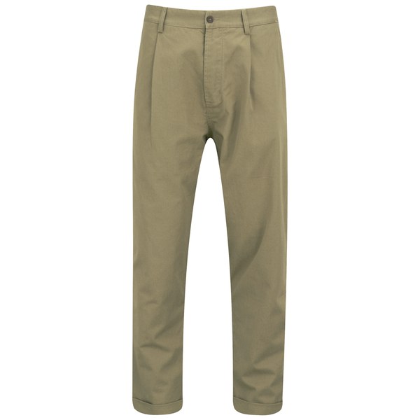 Universal Works Men's Pleated Pants - Khaki Twill - Free UK Delivery ...