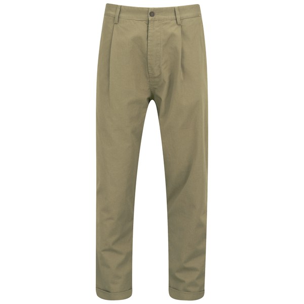Universal Works Men's Pleated Pants Khaki Twill Free UK Delivery